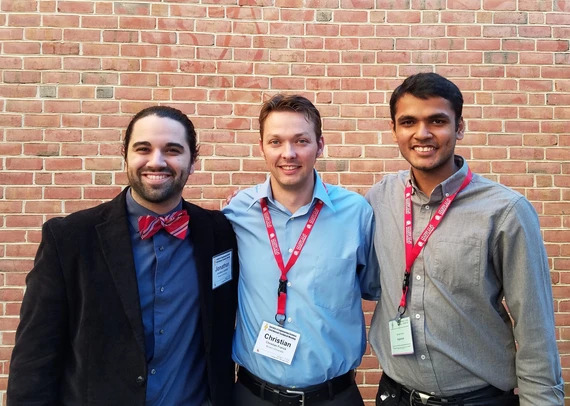 Jonathan Estrada, Christian Franck, and Mohak Patel at the Society of Engineering Science Annual Technical Meeting