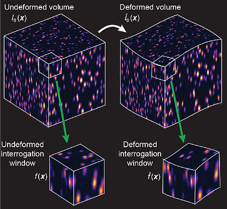 Fast Iterative Digital Volume Correlation Algorithm (FIDVC) illustration
